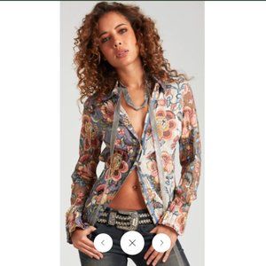 Cino Scarborough mix vintage blue pink white button down shirt